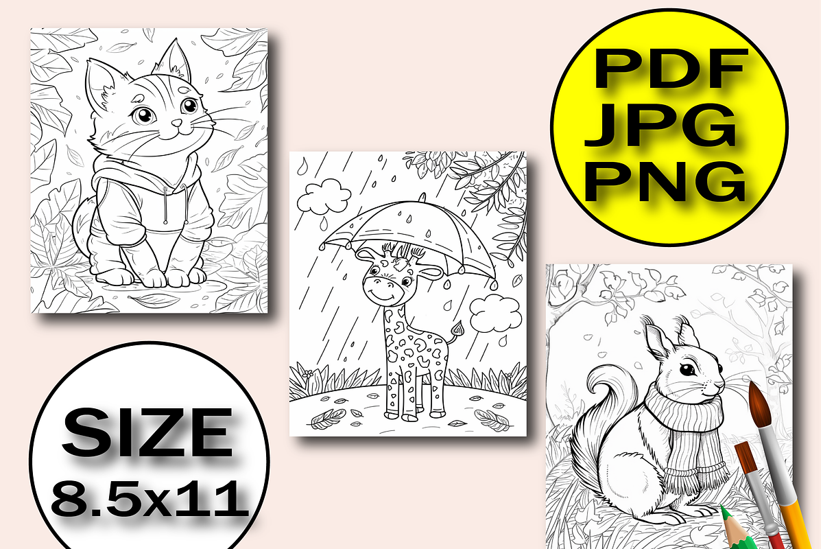 Autumn Animals Coloring Pages, an Illustration by Design Home (Photo 5 of 7)