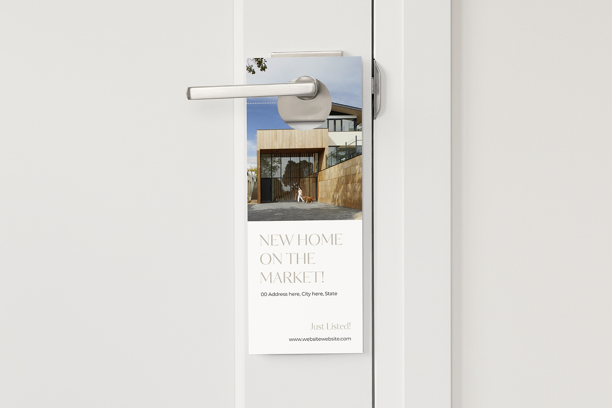Real Estate Door Hanger Just Listed, a Marketing Template by EstateElements (Photo 1 of 10)