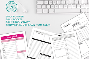 DAILY PLANNER TEMPLATE BUNDLE KDP