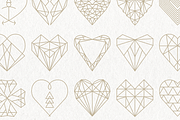 30 Geometric Heart Shapes Symbols, an Icon by Pixejoo (Thumbnail 3 of 4)
