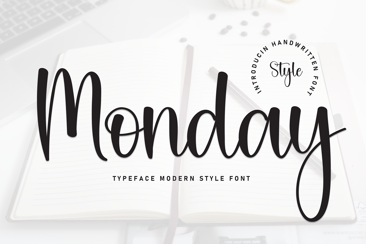 Monday | Script Font, a Handwritten Font by Scratchones (Photo 1 of 8)