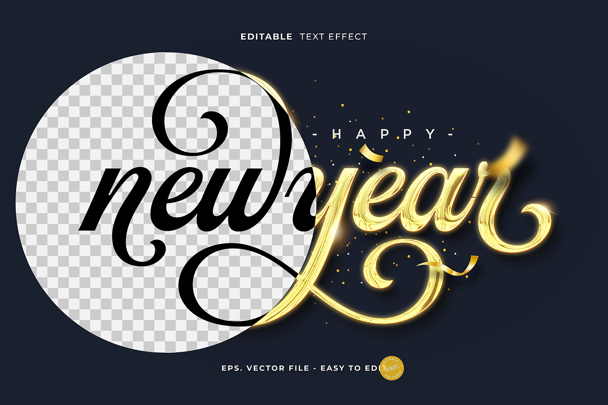 New Year Chrome Gold Text Effect, a Layer Style Add-On by zdson (Photo 2 of 2)