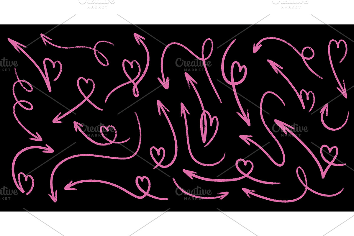 Hand drawn crayon heart arrow, an Object Illustration by YuliiaOsadcha