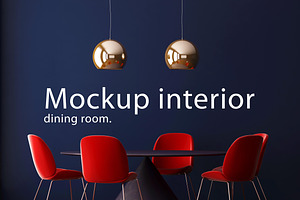 Mockup interior dining room.