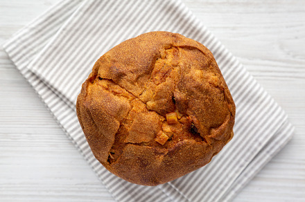 Homemade Italian Panettone with Raisins and Large Pieces of Cand, a Food & Drink Photo by LiudmylaChuhunova