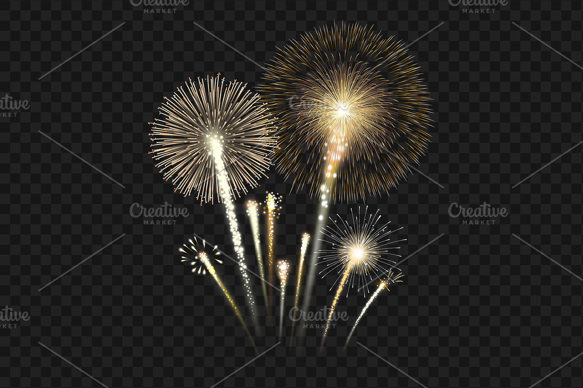 Collection of detailed fireworks, a Decorative Illustration by Yayasya (Photo 3 of 3)