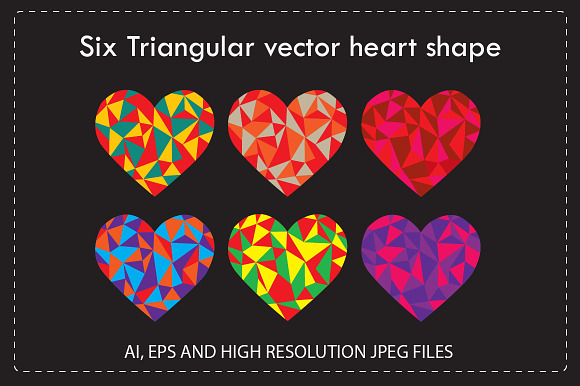 Triangular vector heart shape preview 2