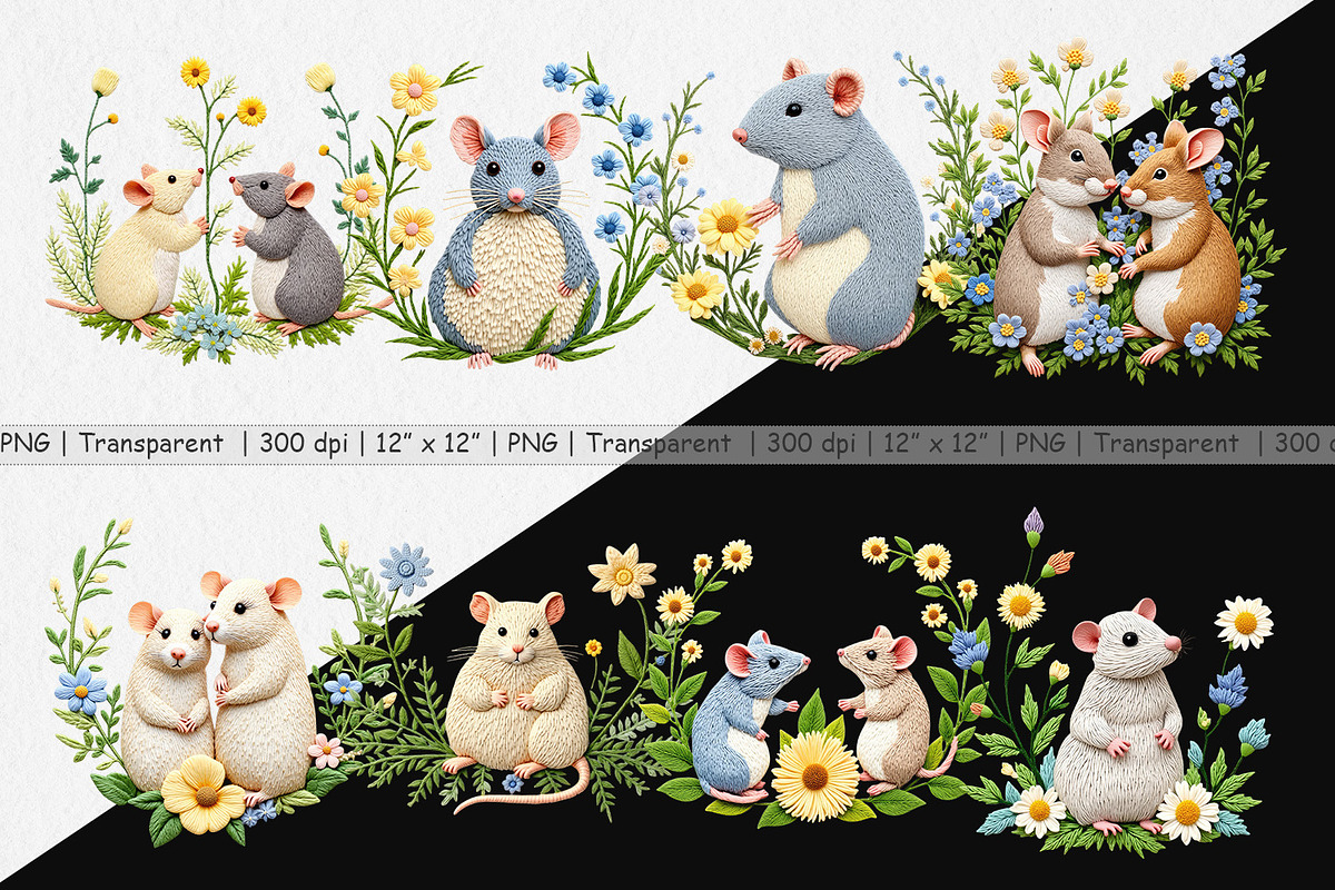 Rat Embroidery Clipart, a Graphic by Artnoy (Photo 3 of 5)