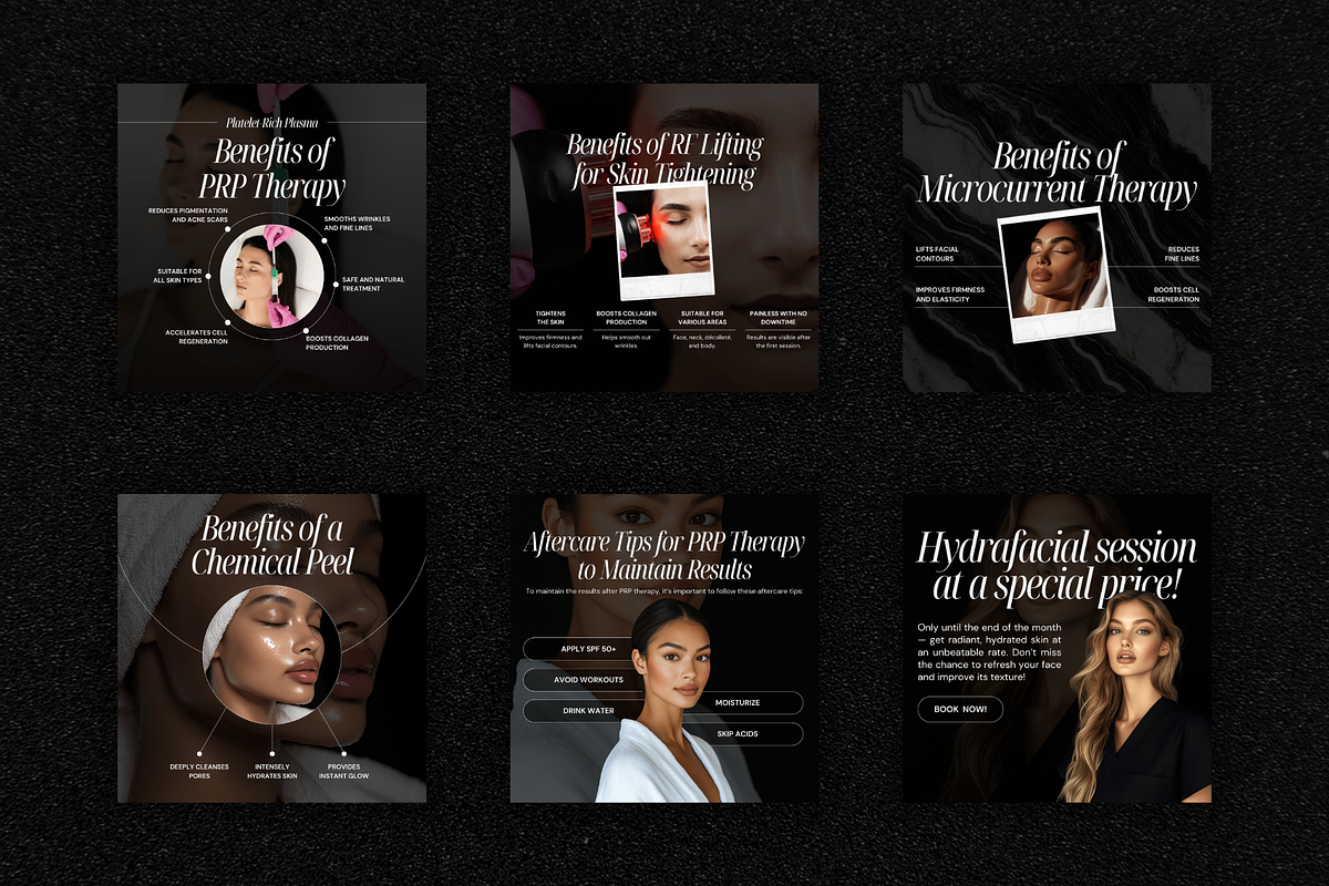 Medspa Canva Instagram Templates, a Social Media Template by Xenié Creative (Photo 4 of 10)
