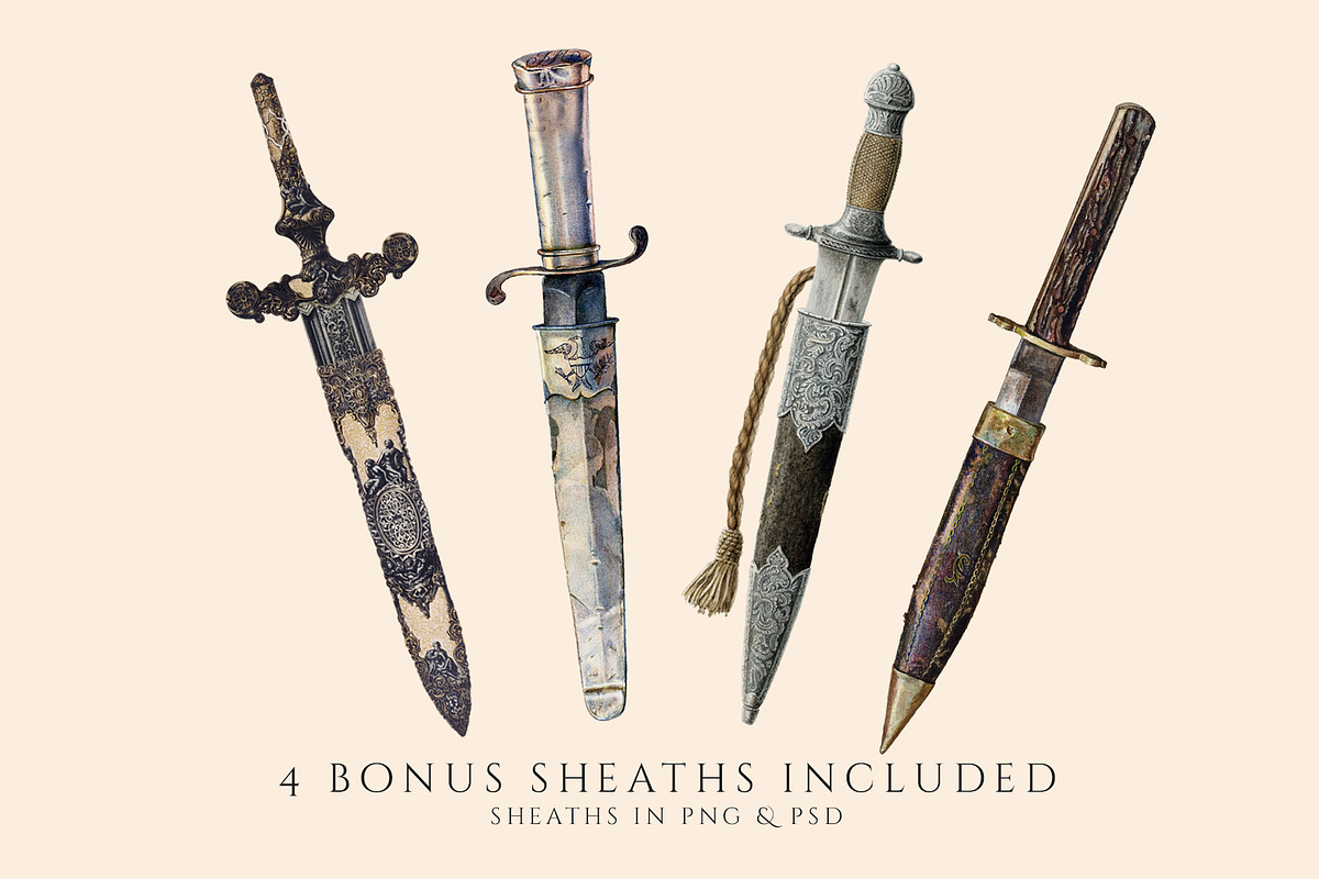 Vintage Daggers Clipart Illustration, an Illustration by Secret Helper (Photo 6 of 8)