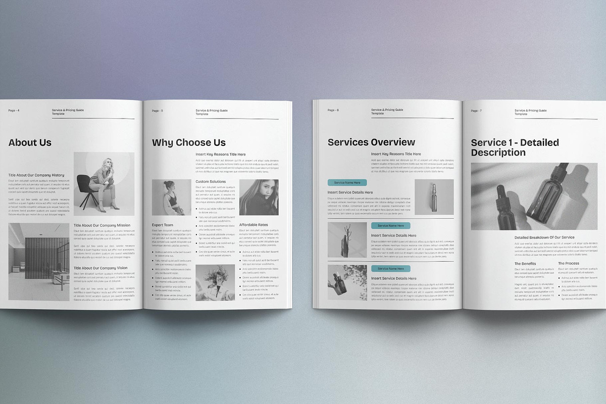 Service and Pricing Guide Template, a Magazine Template by E-Type (Photo 6 of 7)