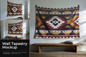 Wall Tapestry Mockup, a Product Mockup by Pitchlook.Studio