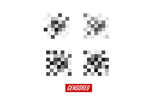 Pixel Censored Sign Different Types, a Templates & Theme by Vector and Templates