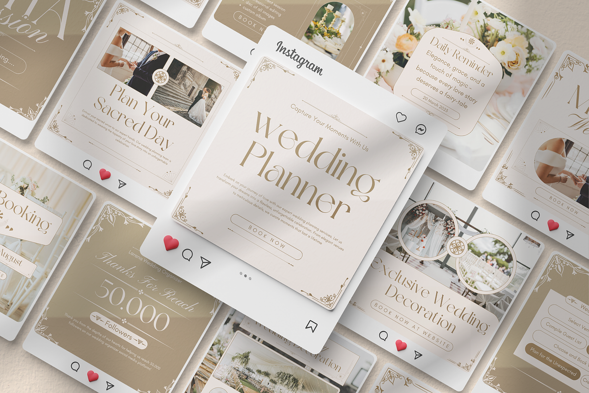 120 Gold Wedding Instagram Template, a Social Media Template by Branding Victory STD (Photo 4 of 10)