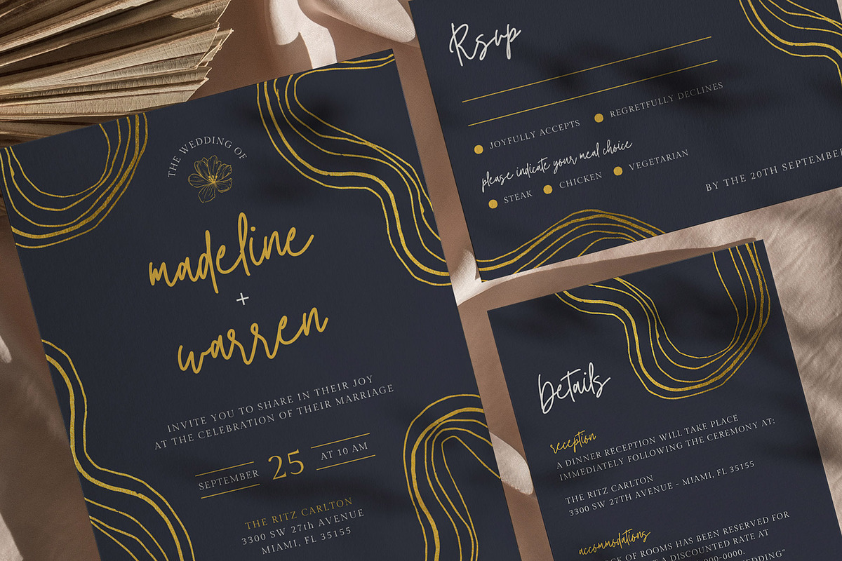 Black Gold Invitation Canva Template, an Invitation Template by microstd (Photo 1 of 6)