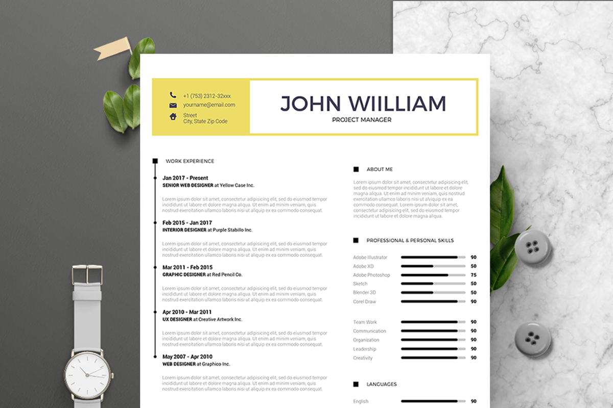 Vol.59 Resume & CV Template, a Resume Template by Hito Graphic (Photo 2 of 8)