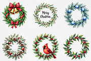 Christmas Wreath Sublimation Clipart, an Illustration by CrexoraLab (Thumbnail 2 of 5)