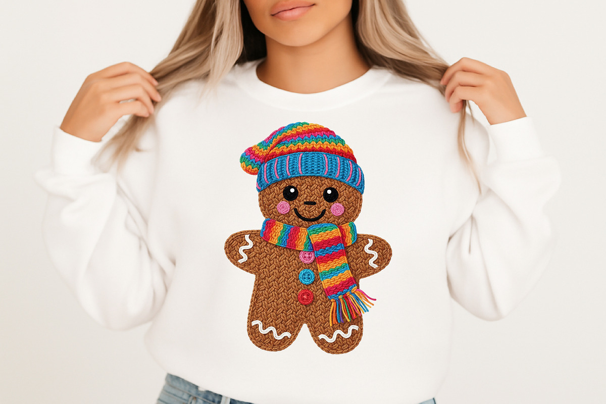 Crochet Gingerbread PNG, Faux Yarn, an Illustration by Craft Nest (Photo 3 of 5)