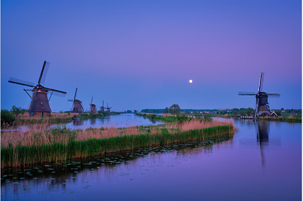 Windmills at Kinderdijk in Holland, an Architecture Photo by f9photos