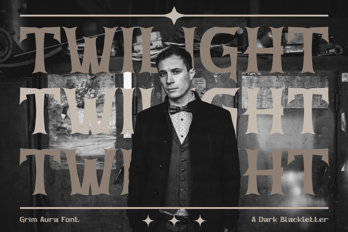 Grim Aura Dark Fantasy Blackletter, a Font by PutraCetol Studio (Photo 2 of 5)