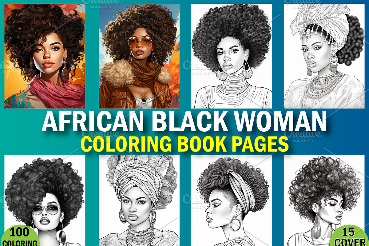 African Black Woman Coloring Book, a Brochure Template by Design Station (Photo 1 of 5)