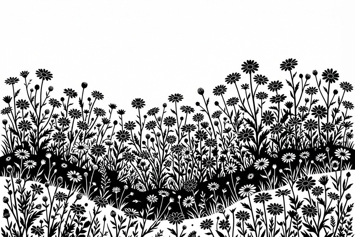 60 Daisy Flower Field Silhouette, a Seasonal Illustration by Amazin_art (Photo 34 of 35)