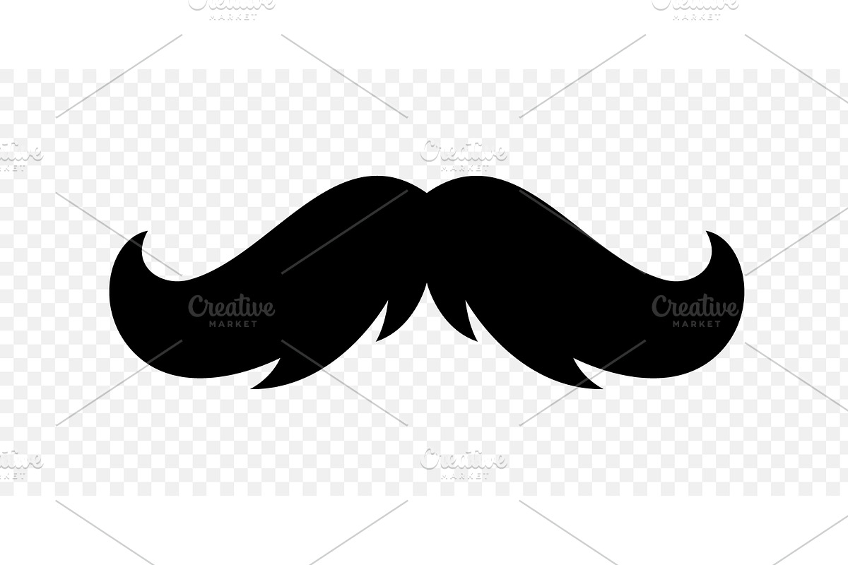 Moustache icon. Black retro whisker, an Object Illustration by GraphiShop