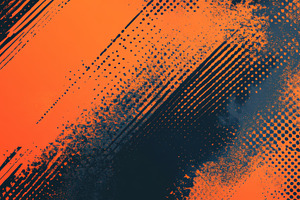 Abstract art orange and black paint, a Photo by Pixeness Studio