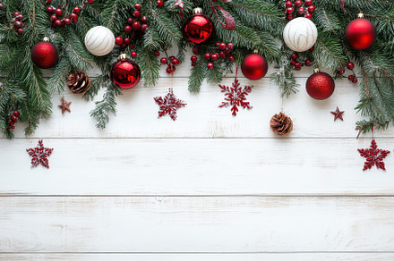 Christmas backdrop with festive holi, a Photo by Pavel_design