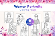 45 Women Portraits Coloring Book, a Person Illustration by SimoDigitalArt (Thumbnail 2 of 5)