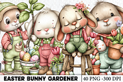 Easter Bunny Gardener Clipart, a Seasonal Illustration by HueNestify (Thumbnail 1 of 3)