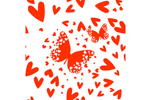 Seamless Background Of Hearts With A