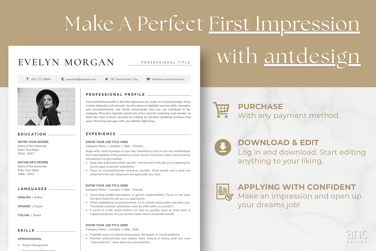 Modern Resume Template - The Morgan, a Resume Template by AntDesignStudio (Photo 9 of 9)