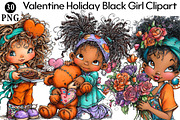 Valentine Holiday Black Girl Clipart, an Illustration by Daily.Designs (Thumbnail 1 of 7)