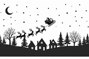 Christmas Night Silhouette Set, an Illustration by BIPLOB EXPERT (Thumbnail 9 of 21)