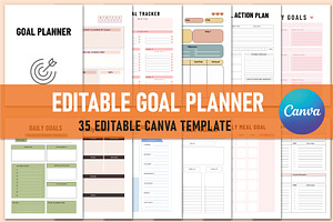 Editable Goal Planner For Canva