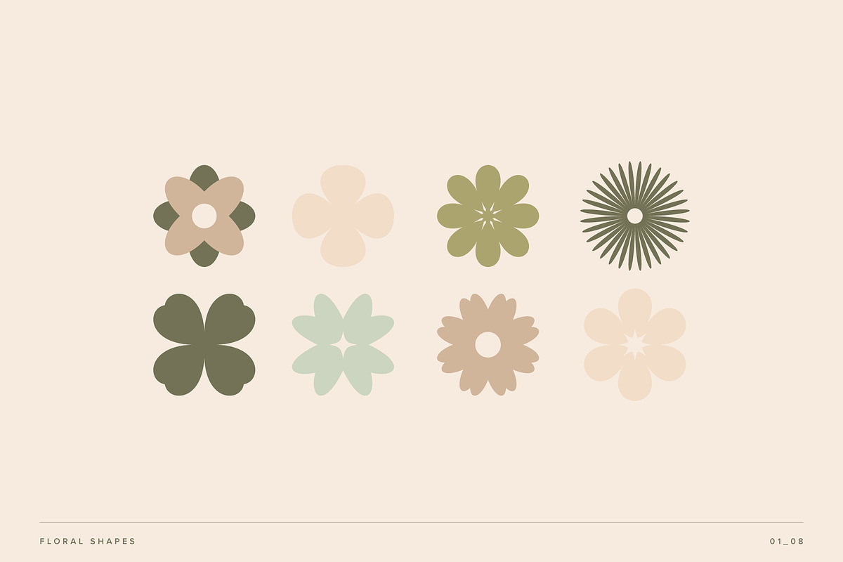 Floral Shapes & Seamless Patterns, an Object Graphic by studiocolectivo (Photo 2 of 12)