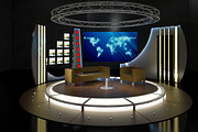 Virtual TV Studio Chat Set 19, a Furniture 3D Model by akerStudio (Thumbnail 1 of 13)