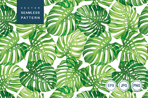 Vector Pattern. Monstera.