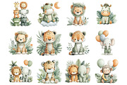 Cute Safari Animals Clipart, an Illustration by Designking (Thumbnail 3 of 5)