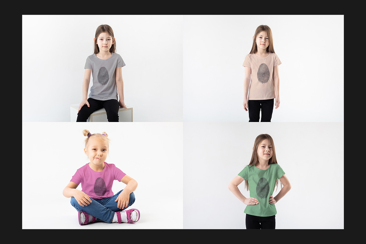 Kid's T-Shirt Mock-Up Set, a Shirt Mockup by Freeman Studio (Photo 8 of 15)
