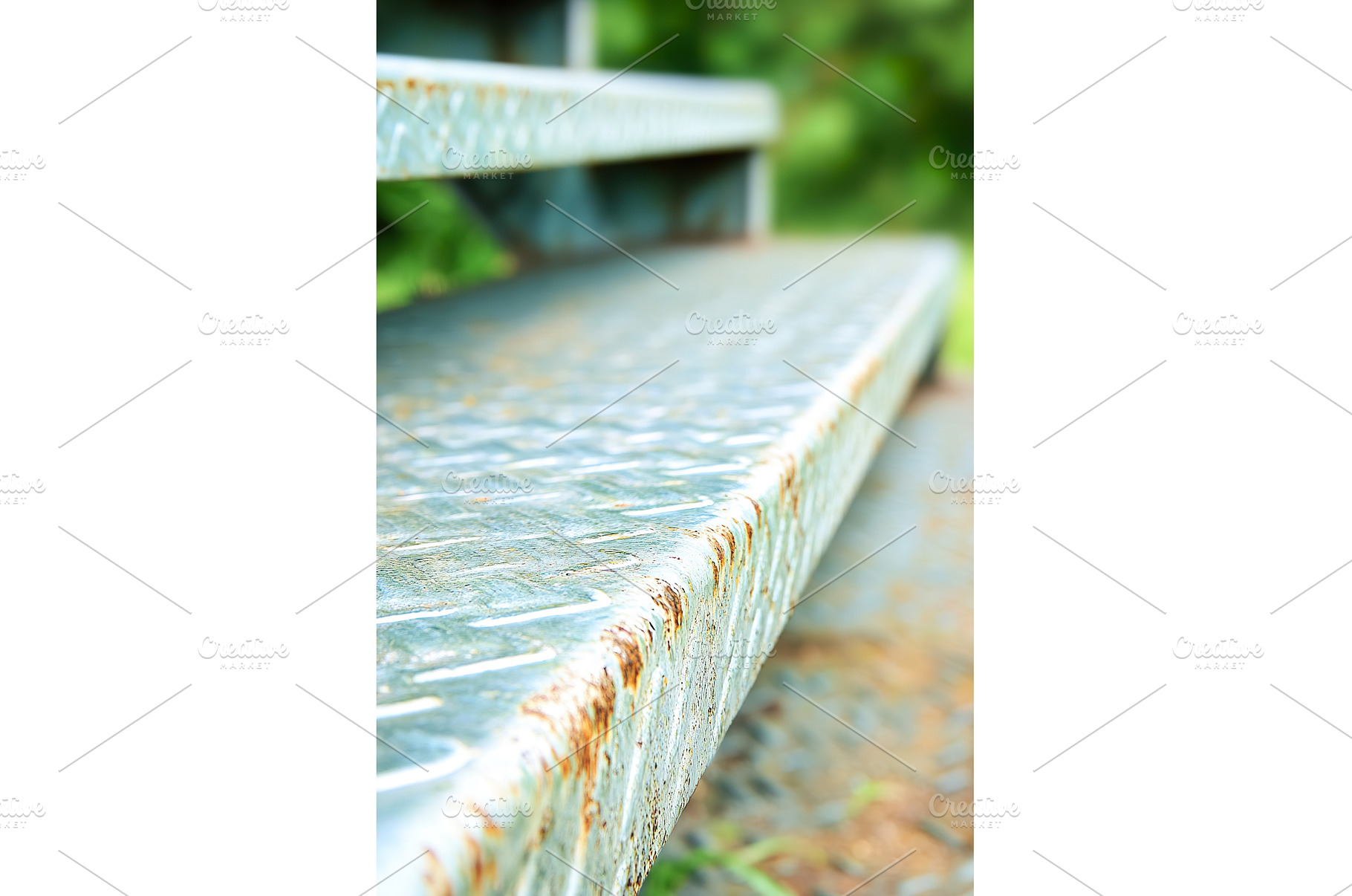 Close up of weathered metal steps in, a Background Photo by Lermont51