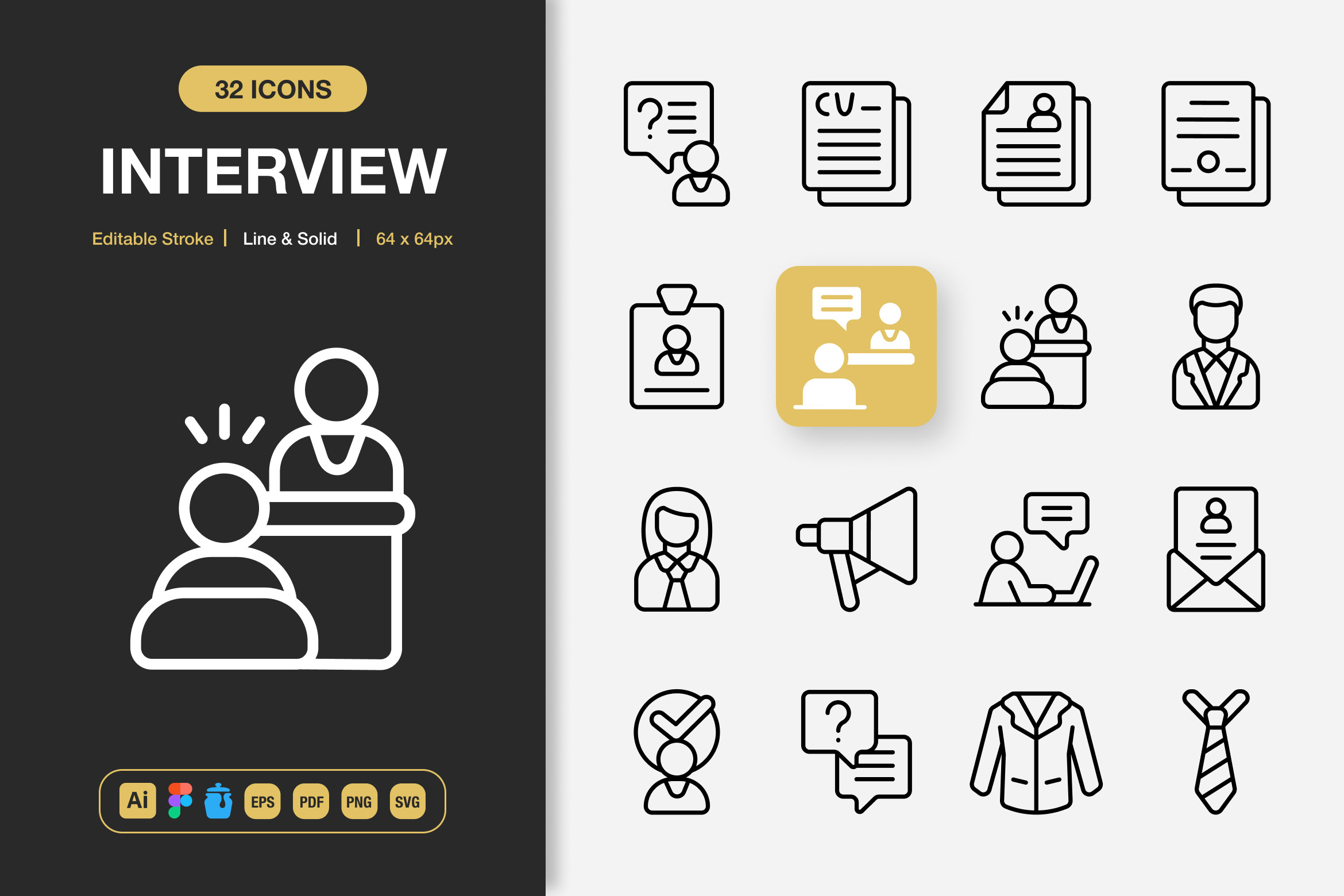 Interview Icons, an Icon by Spacepixel Creative