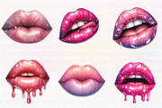 Watercolor Cute Lips Clipart, an Illustration by CreationArt (Thumbnail 4 of 5)