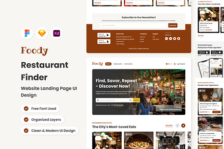 Foody - Restaurant Finder Website, a Landing Page Template by twinstd