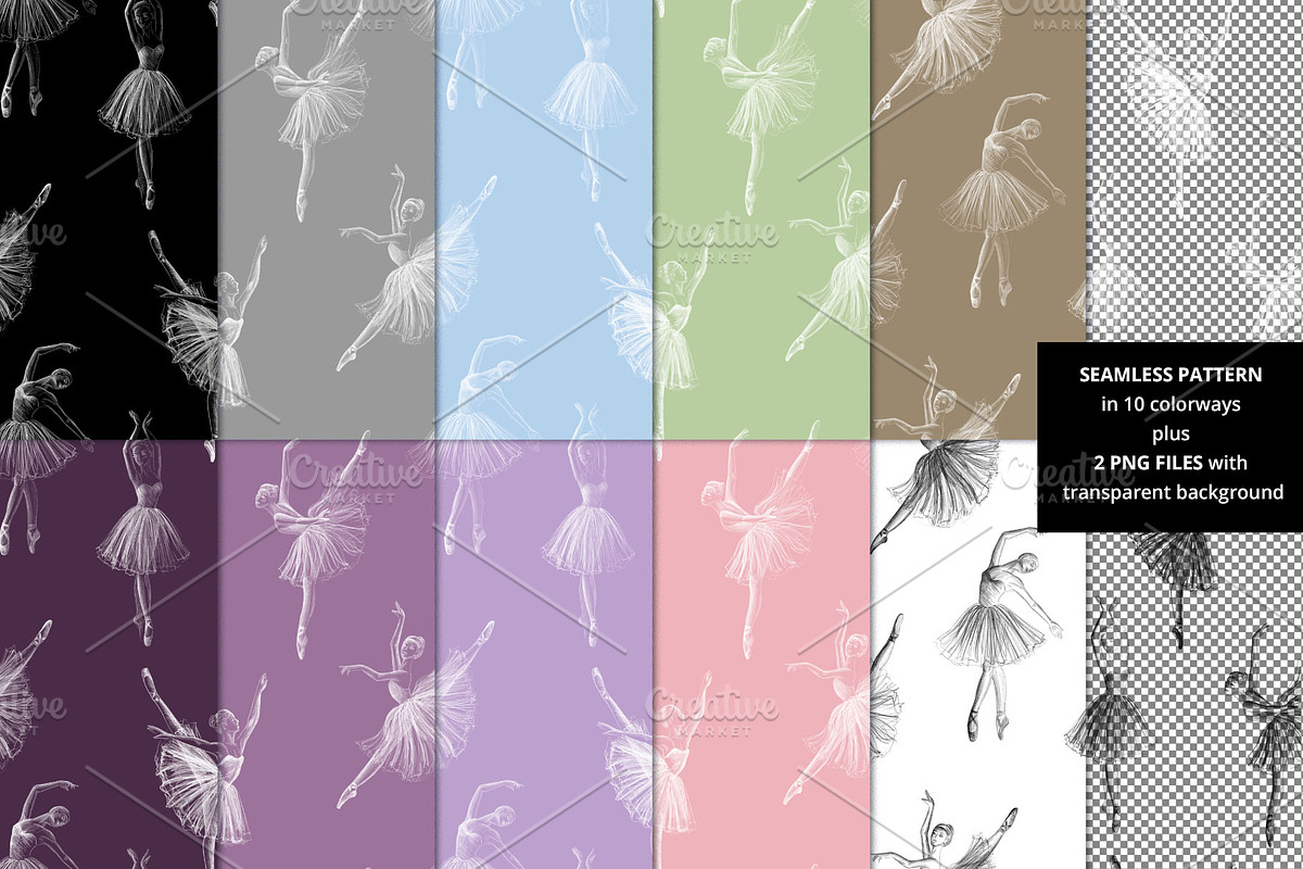 Ballet Dancer Collection, a Pattern Graphic by Sveta Aho (Photo 2 of 6)