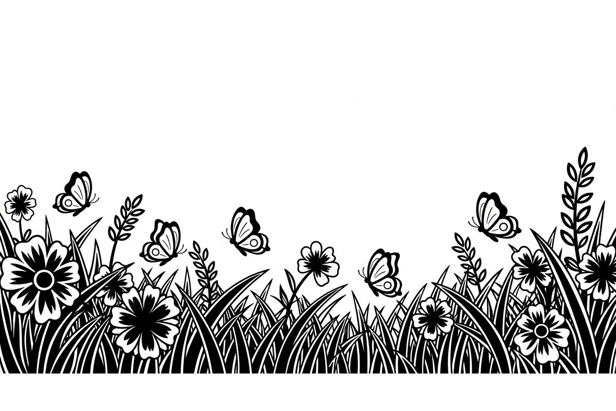 Floral Grass Border Silhouette Bundl, an Illustration by Amazin_art (Photo 16 of 51)
