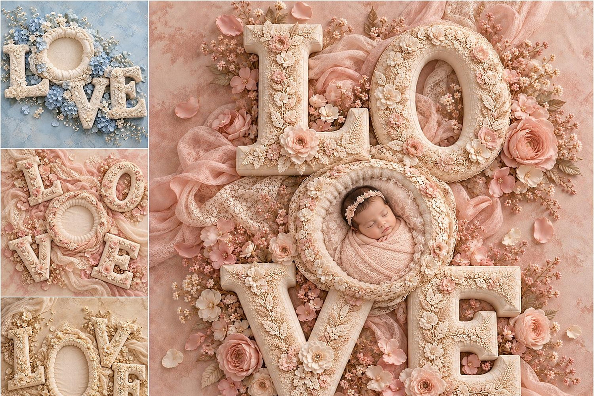 22 Newborn LOVE Digital Backdrops, a Background Graphic by Walllow Creatives (Photo 1 of 3)