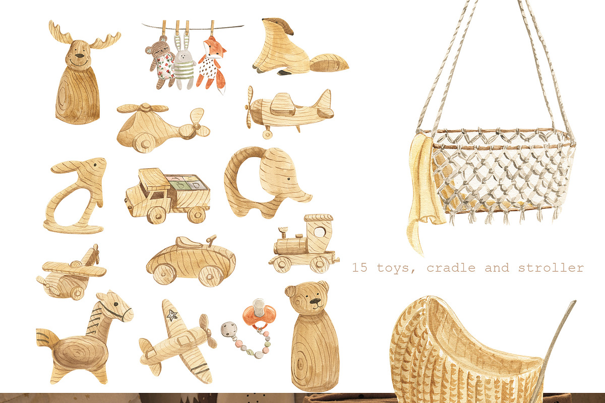 Gender neutral nursery, an Illustration by Love Watercolor Store (Photo 2 of 7)