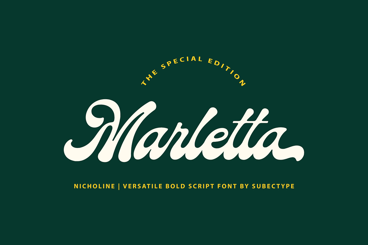 Nicholine - Vintage Retro Font, a Script Font by Subectype Studio (Photo 8 of 15)